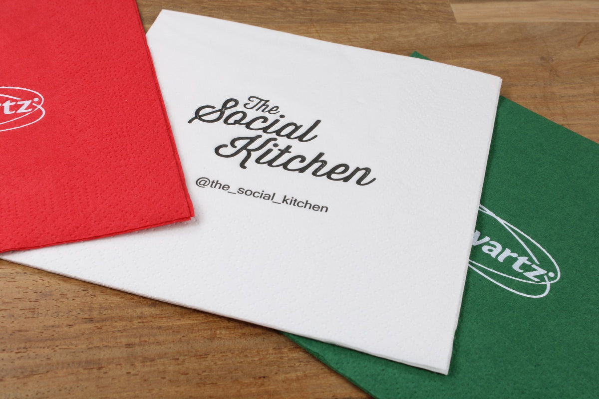 CustomPrinted Cocktail Napkins branded with your logo & Drinksware UK